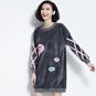 New Women Winter Sweatshirt Velvet Thick Hoodies Loose Casual Outwear Long Sleeve O Neck Print Lette