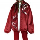 Harahuju Street Casual Style vintage Velvet Embroidery Oversize Loose Baseball Coat Women Winter Jac