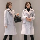 faux Lambs wool coat women\'s winter deer velvet Long sleeve Turn-down Collar Wool Jackets female ou