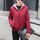 Autumn Winter Women Plus Velvet Lamb Zipper Hooded Slim Fit Jacket Coat Womens Hoodie Surcoat