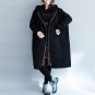 CHICEVER Winter Plus Velvet Thick Black Trench Coat Female Windbreaker Long Sleeve Loose Big Size Wo