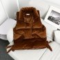2017 Women Winter Short Vest Coats Lady Thick Velvet Vest Padded Coat Jacket Lace Up Waist Waistcoat