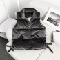 2017 Women Winter Short Vest Coats Lady Thick Velvet Vest Padded Coat Jacket Lace Up Waist Waistcoat