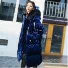 New 2017 Fashion Winter Parkas Long Large Hooded Fur Collar Velvet Coat Loose Woman Jacket Warm Thic