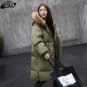 Parkas women winter 2017 Jacket Women\'s Parkas Army Green White Black Plus Size Fur Collar Winter C