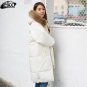 Parkas women winter 2017 Jacket Women\'s Parkas Army Green White Black Plus Size Fur Collar Winter C
