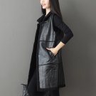 Plus Velvet Thick Warm Female Vest Winter Long Pu Leather Women\'s Vest Spring Autumn Sleeveless Lea