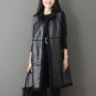 Plus Velvet Thick Warm Female Vest Winter Long Pu Leather Women\'s Vest Spring Autumn Sleeveless Lea