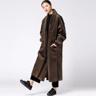 Black Winter Trench Coat Female Women\'s Windbreaker Loose Big Size Long Women Basic Coats Fashion 2