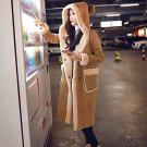 New Women\'s Suede Fur Coat Winter 2017 Autumn Fashion Loose Hooded Plus Velvet Thicken Long Faux La