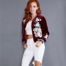 Plus Size Flower Tiger Embroidery Velvet Black Jackets Coats 2017 Autumn Winter Roses Streetwear Fas