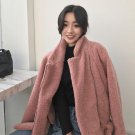 Feminino New Autumn Winter Women Woolen Coat Short Thicken Warm Velvet Collar Blue Outerwear Coat Ja