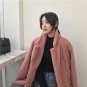 Feminino New Autumn Winter Women Woolen Coat Short Thicken Warm Velvet Collar Blue Outerwear Coat Ja