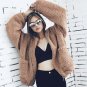 Women Winter Coat Wool Blend Trench Parka Jacket Oversized Long Sleeve Overcoat Outwear BF Style Top