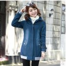 Women\'S Korean Long Section Plus Velvet Denim Jacket Large Size Casual Patchwork Winter Cotton Padd