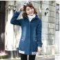 Women\'S Korean Long Section Plus Velvet Denim Jacket Large Size Casual Patchwork Winter Cotton Padd