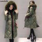 Ismtide 2017 New Women\'s Winter Fashion Jacket Down Cotton Outwear Jacket Slim Parkas Ladies Hooded