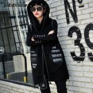 Yalabovso 2017 Winter Punk Styles Vest Female Thick Loose Long Hooded Waistcoat Warm Velvet Sleevele