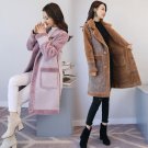 M-XXXL New Women\'s Suede Fur Coat Winter 2017 Fashion Warm Medium-long Long-sleeve Plus Velvet Thic