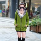Women Korean plus velvet autumn and winter coat big yards long section of thick hooded Sweatshirts
