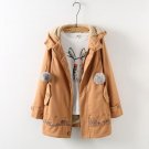 Autumn Winter New Hair Ball Embroidery Plus Velvet Hat In The Long Paragraph Loose Wool Coat Warm Co