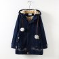 Autumn Winter New Hair Ball Embroidery Plus Velvet Hat In The Long Paragraph Loose Wool Coat Warm Co