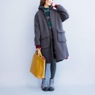 Large Size Loose Spring And Autumn Winter Gray Women \'s Fat Cotton Short Jackets Thick Plus  Size V