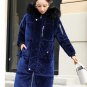 New Women Korean Velvet Coat Women Slim  Long Hooded Faux Fur Collar Padded Jacket  Winter Warm Casu