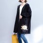 FlyyeDemo Open Velvet Women Hooded Basic Coats jacket 2017 Autumn Lady Loose Winter Long Bear Printe