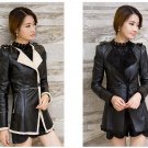 Plus velvet 2016 New Winter Fashion Trend Women PU Leather Coats Ladies Slim Coat Casual Female clot