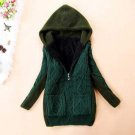 Autumn Winter Cardigan Sweater Women Lambs Wool Hooded Jacket Plus Thick Velvet Sweater Warm Cardiga