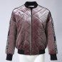 Winter Female Velvet Quilted Jacket Brand Letter Patchwork Zipper Bomber Padded Short Basic Parkas W