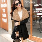 Women \'s winter skin jacket black  color hair collar TURN-DOWN COLLAR fashion PU leather velvet coa