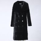 Ladies Velvet Warm Coat Long Parkas Winter Jacket Fashion Big Collar Thicken Black Women\'s Parkas F