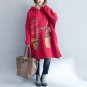FlyyeDemo Velvet Coats 2017 Winter Fashion Women Long Hoodies Black Red Floral Sweatshirts Pockets C