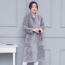 MUMUZI 2017 Europe stand collor New winter sheep wool fur velvet coat long lambs wool outwear therma