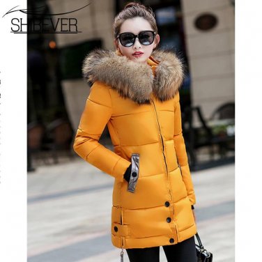 SHIBEVER Warm Winter Women Coats Fashion Ladies Casual Thick Winter Parkas Women Jacket Female Outwe