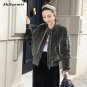 Punk winter coat women velvet coats Luxury warm streetwear jacket long sleeve overcoat zipper autumn