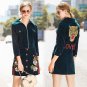 Women Skirt Suits 2017 Fall Winter Fashion New Velvet Embroidered Two Pieces Sets Turn Down Collar Z