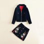 Women Skirt Suits 2017 Fall Winter Fashion New Velvet Embroidered Two Pieces Sets Turn Down Collar Z
