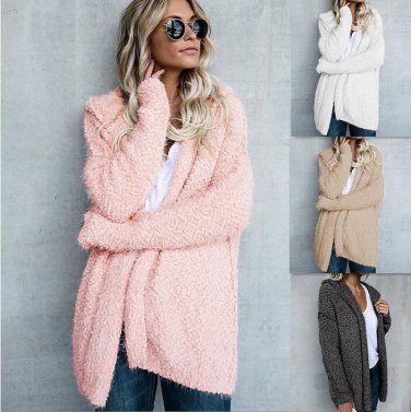 Fleece Coat Women 2017 Winter Warm Velvet Trench Coat Women Plus Size Hooded Cardigan Wool Jacket Ou