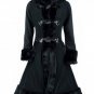 Winter New Trench Coat Gothic Medieval Vintage Long Winter Hooded Coat Party Fashion Button Patchwor