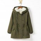 Plus Size Horn Butt Hoodies Plus Plus Velvet Cotton Padded Female Version Long Section Cashmere Coat