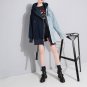 Hooded Patchwork Denim Women Jacket Female Coats Long Sleeve Velvet Loose Big Size Winter Sweatshirt