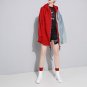 Hooded Patchwork Denim Women Jacket Female Coats Long Sleeve Velvet Loose Big Size Winter Sweatshirt
