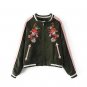 NYMPH Green Velvet Women Jacket 2017 Autumn Winter Floral Embroidery Long Sleeve Casual Bomber Femal