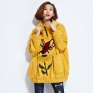 Autumn and Winter Women\'s Long-Sleeved Black Hot Sale Hooded oversiz Coat Plus Velvet Thick Pullove