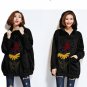 Autumn and Winter Women\'s Long-Sleeved Black Hot Sale Hooded oversiz Coat Plus Velvet Thick Pullove