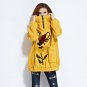 Autumn and Winter Women\'s Long-Sleeved Black Hot Sale Hooded oversiz Coat Plus Velvet Thick Pullove