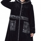 High Quality 10%OFF chest 100- 108 cm cotton velvet winter 2017 long trench coat women big size blac